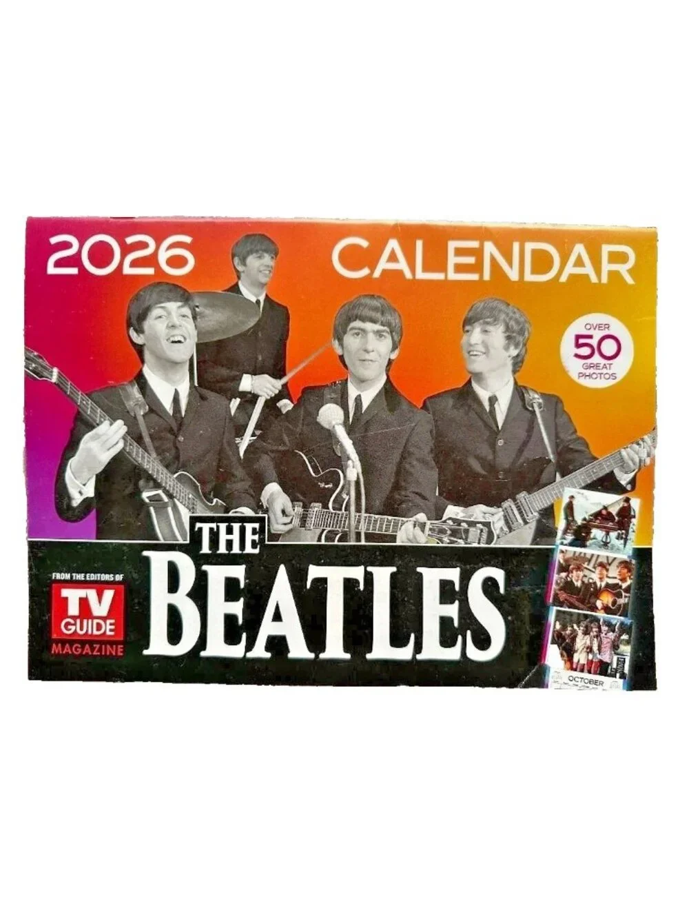 The Beatles 2026 Calendar Over 50 Photos TV Guide Magazine FAB FOUR NEW 13 Month